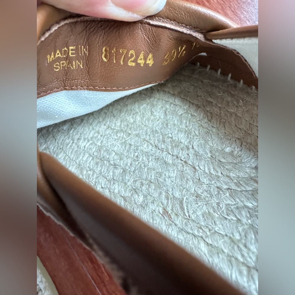 Gucci Pilar Horsebit GG Logo Print Espadrilles Flats Camel Ebony EU39.5 US 9.5 - Picture 9 of 13